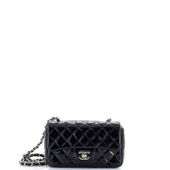 Chanel Classic Single Flap Bag Quilted Patent Mini