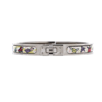 Hermes Mini Clic Kelly Bracelet Metal and Printed Enamel Narrow