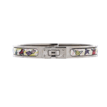 Hermes Mini Clic Kelly Bracelet Metal and Printed Enamel Narrow