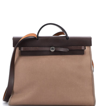 Hermes Herbag Zip Leather and Toile 39