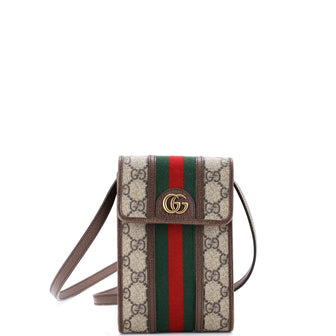 Gucci Ophidia Vertical Flap Crossbody Bag GG Coated Canvas Mini