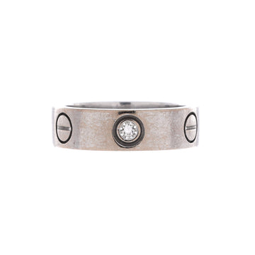 Cartier Love 3 Diamonds Band Ring 18K White Gold with Diamond
