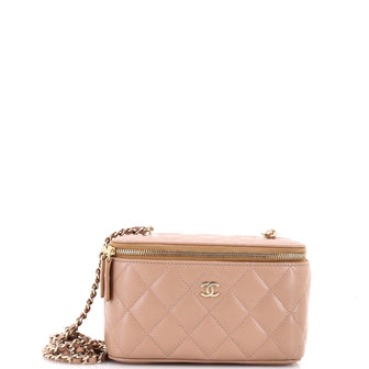 Chanel Classic Vanity Case with Chain Quilted Caviar Small