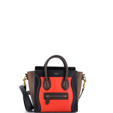 Celine Tricolor Luggage Bag Leather Nano