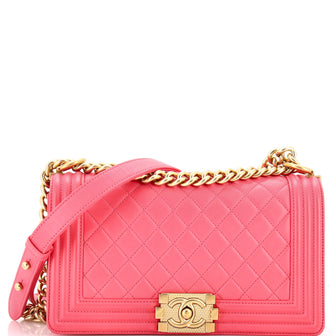Chanel Boy Flap Bag Quilted Lambskin Old Medium