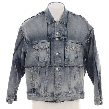Balenciaga Men's Reconstructed Two Pocket Jacket Denim