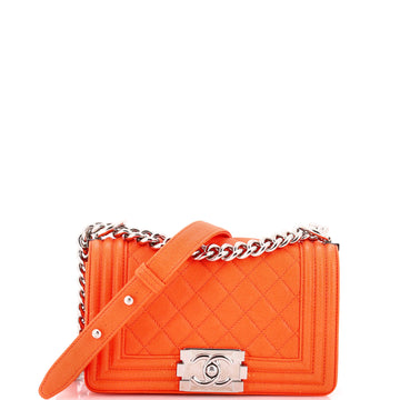 Chanel Boy Flap Bag Quilted Caviar Small