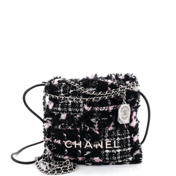 Chanel 22 Chain Hobo Quilted Tweed Mini
