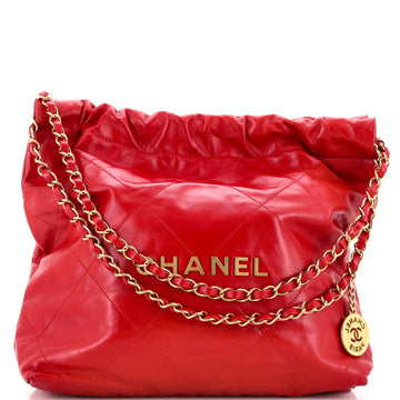 Chanel 22 Chain Hobo Quilted Calfskin Small