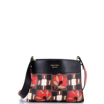 Prada Bibliotheque Shoulder Bag Printed Leather Small