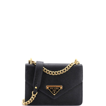 Prada Envelope Flap Chain Shoulder bag Saffiano Leather Small