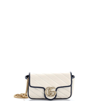 Gucci GG Marmont Flap Bag Diagonal Quilted Leather Super Mini