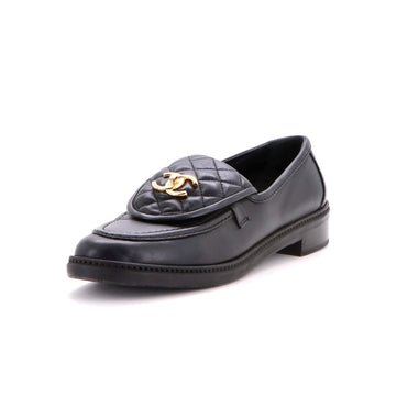 Chanel Women's CC Loafers Quilted Leather