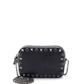 Valentino Garavani Rolling Rockstud Camera Crossbody Bag Leather with Cabochons
