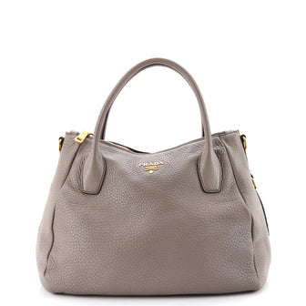 Prada Sacca 2 Manici Convertible Tote Leather Medium