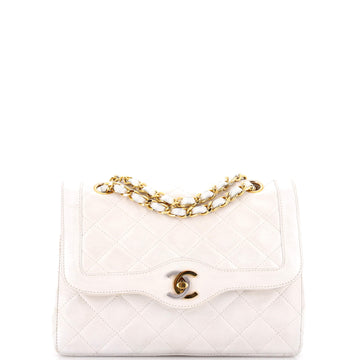Chanel Vintage Two Tone CC Flap Bag Quilted Lambskin Small