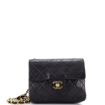 Chanel Vintage Square Classic Single Flap Bag Quilted Lambskin Mini