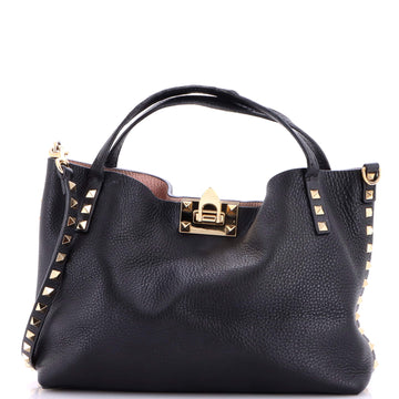 Valentino Garavani Rockstud Convertible Flip Lock Tote Leather Small