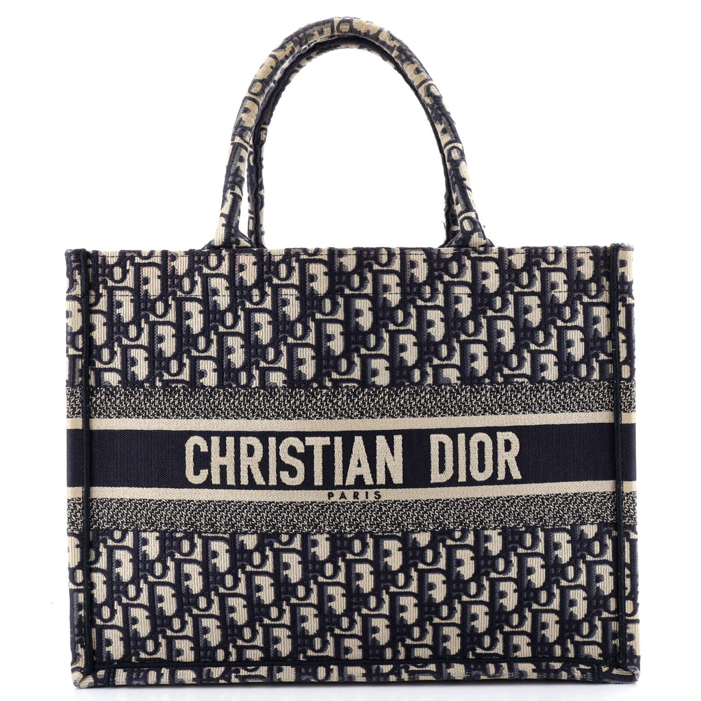 Christian Dior Book Tote Oblique Canvas Medium Blue 4189561
