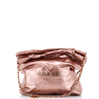 Chanel 22 Chain Hobo Quilted Calfskin Small