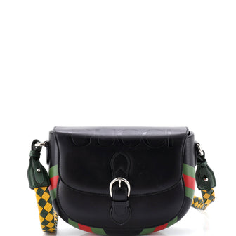 Gucci Charisma Flap Shoulder Bag Embossed Leather