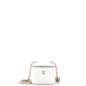 Chanel Pearl Crush Vanity Case with Chain Quilted Lambskin Mini