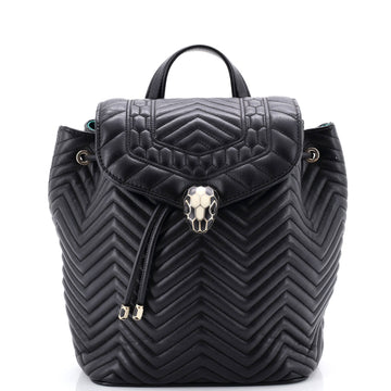 Bvlgari Serpenti Forever Backpack Quilted Leather Medium