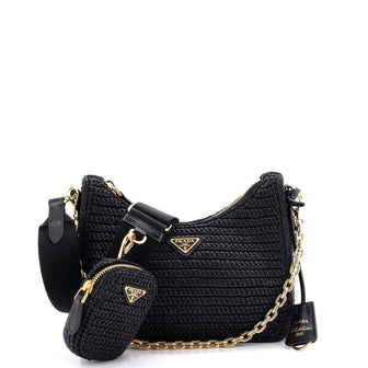 Prada Re-Edition 2005 Shoulder Bag Raffia Small
