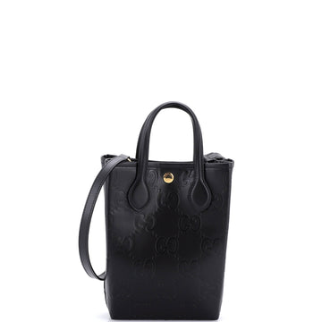 Gucci Vertical Tote GG Embossed Leather Mini