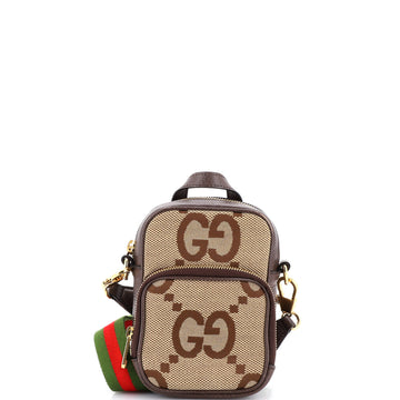 Gucci Front Pocket Web Crossbody Bag Jumbo GG Canva Mini