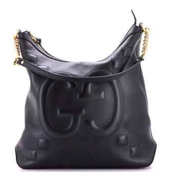 Gucci Apollo Hobo GG Embossed Calfskin Large