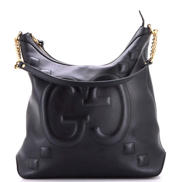 Gucci Apollo Hobo GG Embossed Calfskin Large
