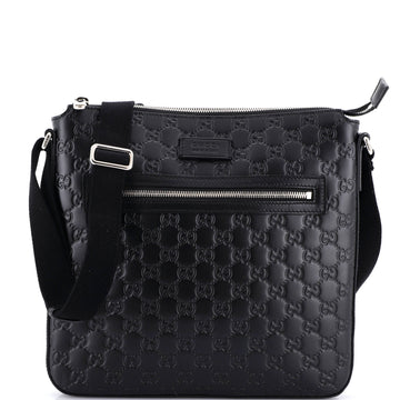 Gucci Signature Zip Messenger Bag Guccissima Leather Medium