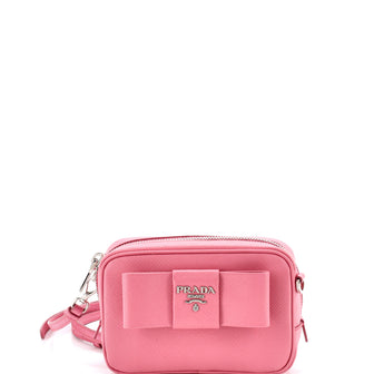 Prada Bow Camera Crossbody Bag Saffiano Leather Mini