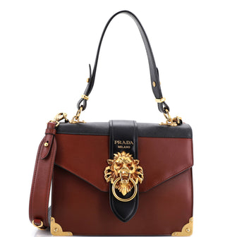 Prada Animalier Cahier Convertible Shoulder Bag Leather Medium