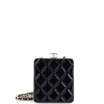 Chanel CC Frame Clutch with Chain Quilted Lambskin and Plexiglass