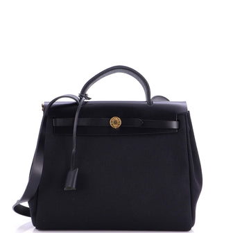 Hermes Herbag Zip Leather and Toile 31