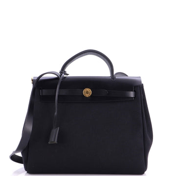 Hermes Herbag Zip Leather and Toile 31