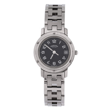 Hermes Clipper Chronograph Quartz Watch Stainless Steel 31