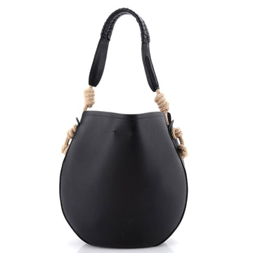 Prada Tambour Shoulder Bag Leather with Rope Detail