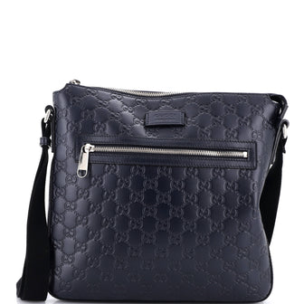Gucci Signature Zip Messenger Bag Guccissima Leather Medium