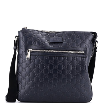 Gucci Signature Zip Messenger Bag Guccissima Leather Medium