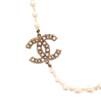 Chanel CC 100th Anniversary Short Necklace Metal with Faux Pearls and Crystals