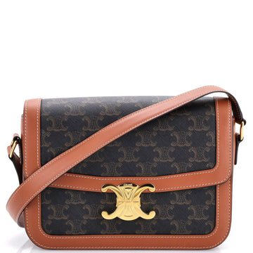 Celine Triomphe Shoulder Bag Triomphe Coated Canvas Medium