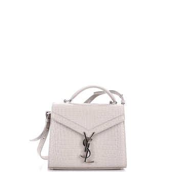 Saint Laurent Cassandra Top Handle Bag Crocodile Embossed Leather Mini