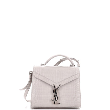 Saint Laurent Cassandra Top Handle Bag Crocodile Embossed Leather Mini