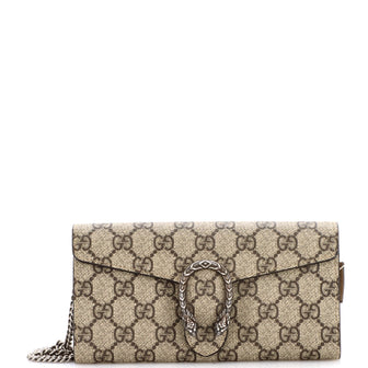 Gucci Dionysus Chain Wallet GG Coated Canvas Long