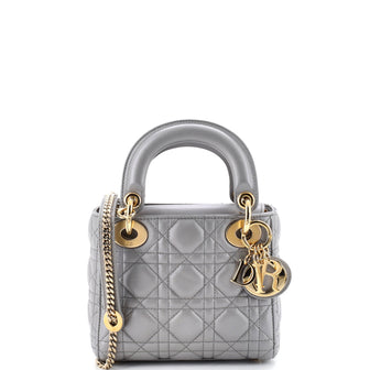 Christian Dior Lady Dior Chain Bag Cannage Quilt Lambskin Mini