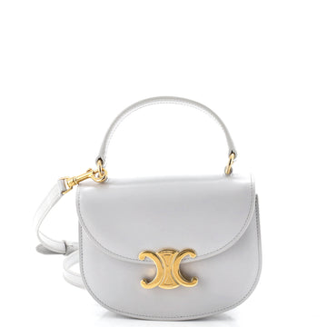 Celine Triomphe Besace Clea Top Handle Flap Bag Leather Mini