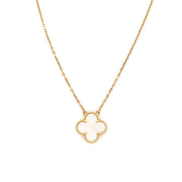 Van Cleef & Arpels Vintage Alhambra Pendant Necklace 18K Yellow Gold and Mother of Pearl